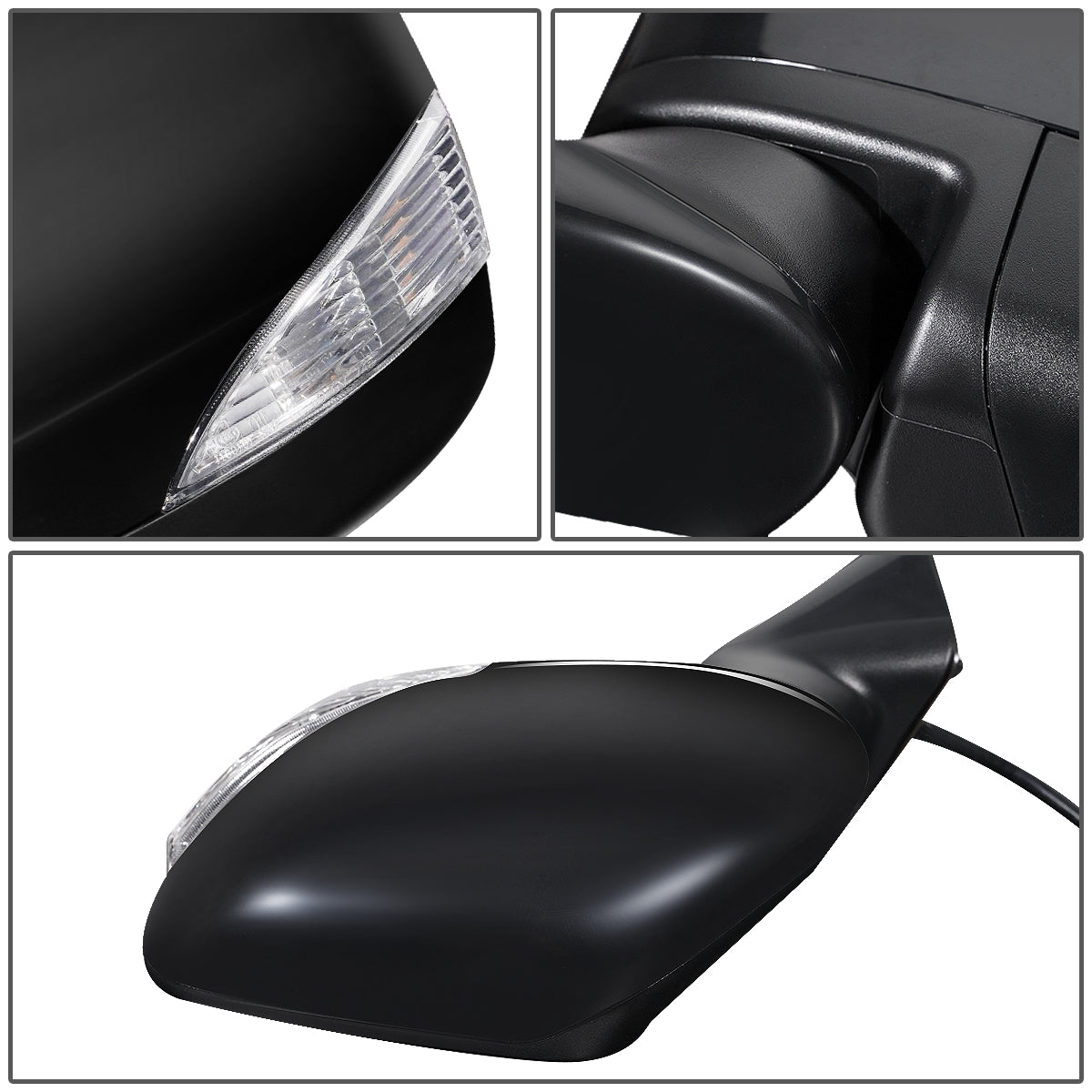 RETROVISOR MIRROR - OEM - 11-17 NISSAN QUEST - POWERED - HEATED - W/ SIGNAL LIGHT - FOLDING - BLACK MATERIAL - LEFT
