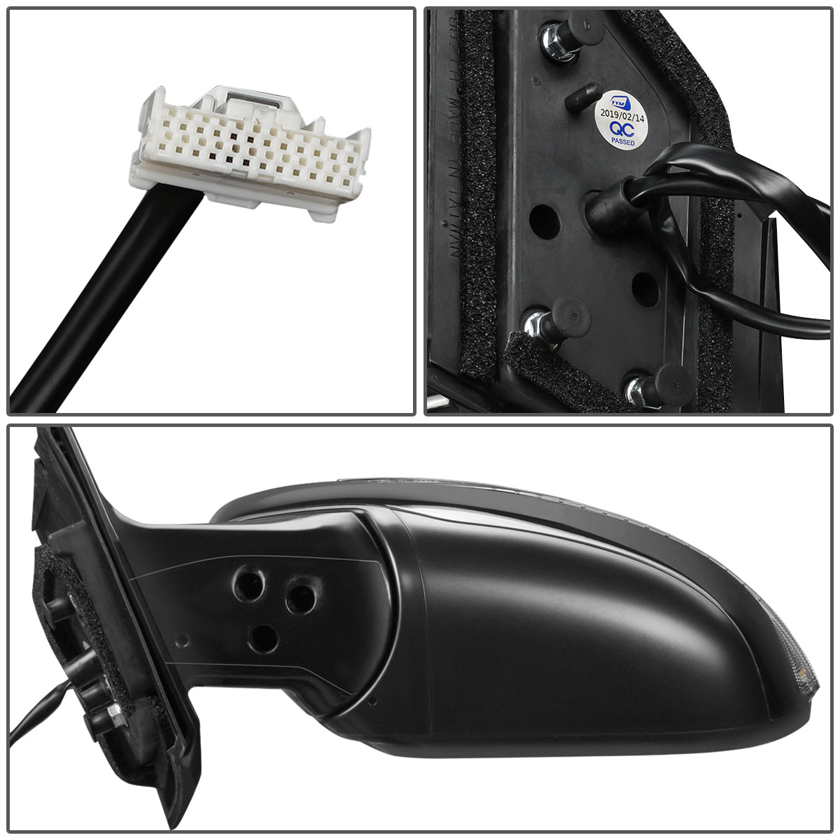 RETROVISOR MIRROR - OEM - 15-18 NISSAN MURANO - POWERED - W/ SIGNAL LIGHT - FOLDING - BLACK MATERIAL - LEFT