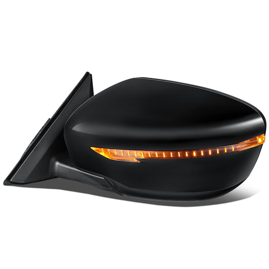 RETROVISOR MIRROR - OEM - 14-16 NISSAN ROGUE - POWERED - HEATED - W/ SIGNAL LIGHT - FOLDING - BLACK MATERIAL - LEFT