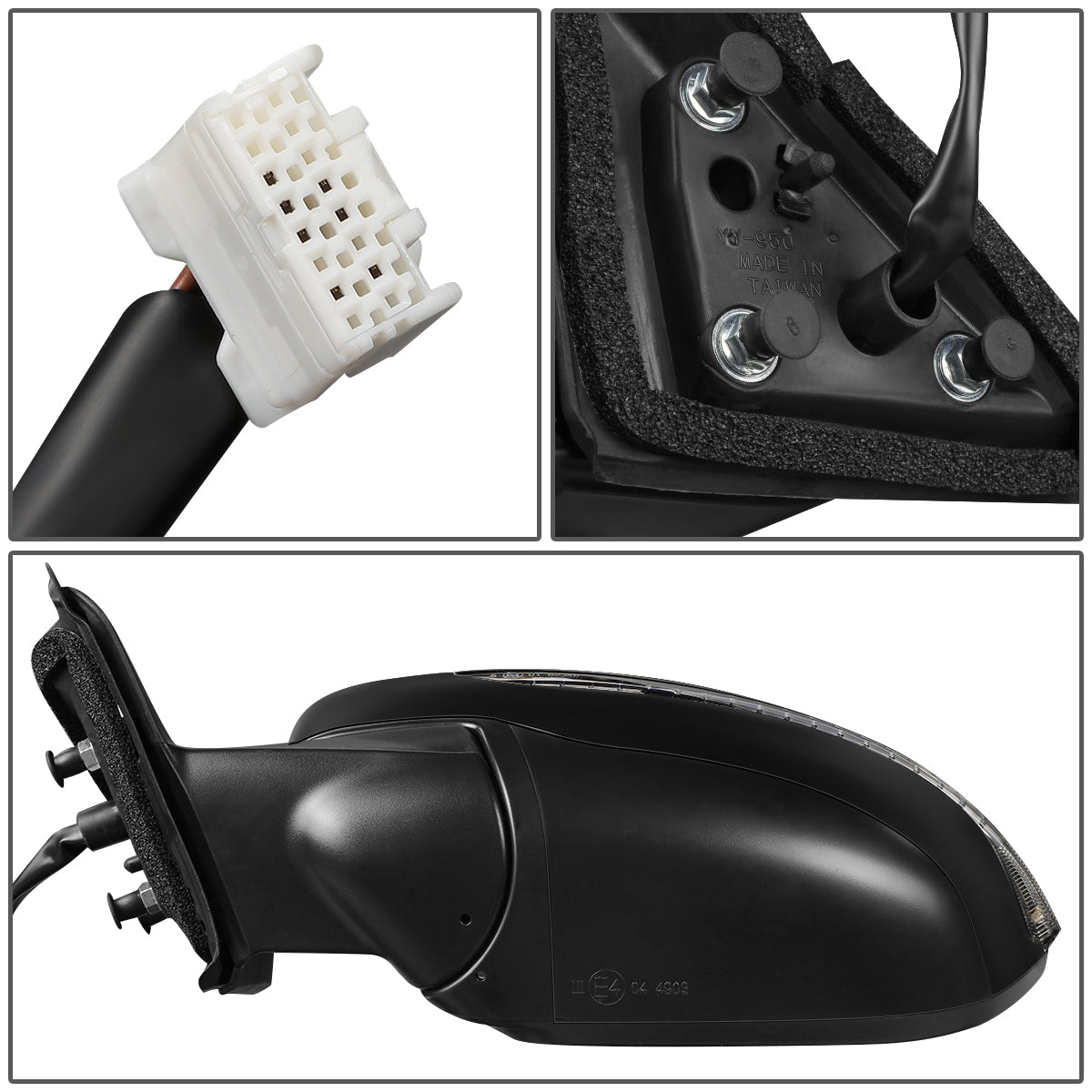 RETROVISOR MIRROR - OEM - 14-16 NISSAN ROGUE - POWERED - HEATED - W/ SIGNAL LIGHT - FOLDING - BLACK MATERIAL - LEFT