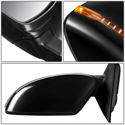RETROVISOR MIRROR - OEM - 14-16 NISSAN ROGUE - POWERED - HEATED - W/ SIGNAL LIGHT - FOLDING - BLACK MATERIAL - LEFT