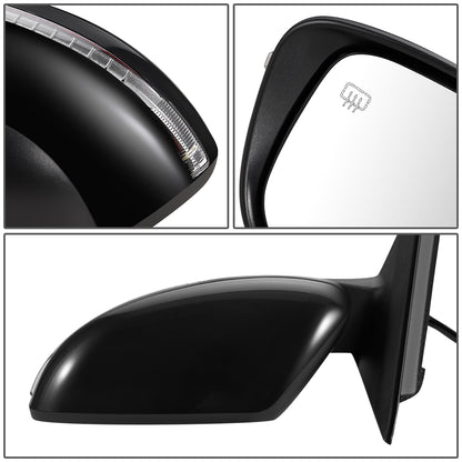 RETROVISOR MIRROR - OEM - 14-16 NISSAN ROGUE - POWERED - HEATED - W/ SIGNAL LIGHT - FOLDING - BLACK MATERIAL - LEFT