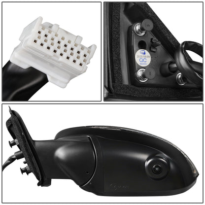 RETROVISOR MIRROR - OEM - 14-16 NISSAN ROGUE - POWERED - HEATED - W/ SIGNAL LIGHT - W/ MEMORY - W/ CAMERA - FOLDING - BLACK MATERIAL - LEFT