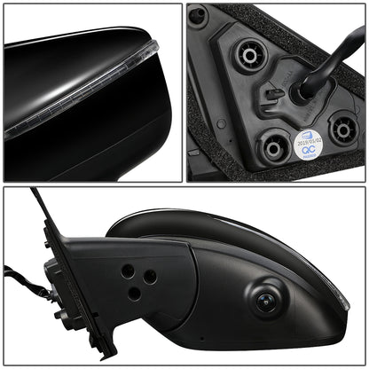 RETROVISOR MIRROR - OEM - 18-20 NISSAN KICKS - POWERED - HEATED - W/ SIGNAL LIGHT - W/ CAMERA - FOLDING - BLACK MATERIAL - LEFT