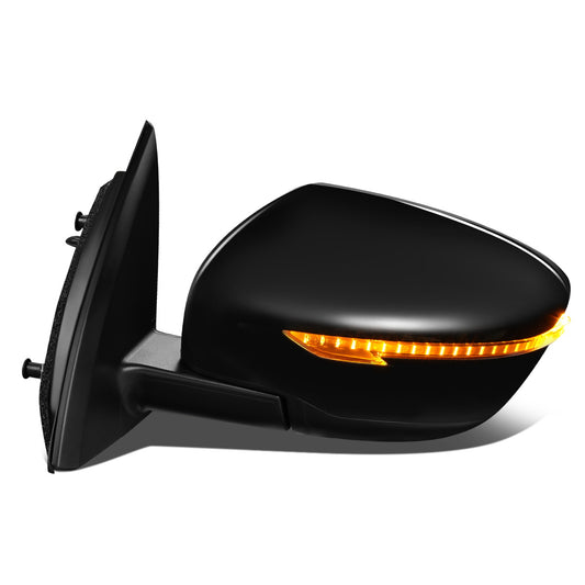 RETROVISOR MIRROR - OEM - 17-19 NISSAN ROGUE SPORT - POWERED - W/ SIGNAL LIGHT - FOLDING - BLACK MATERIAL - LEFT