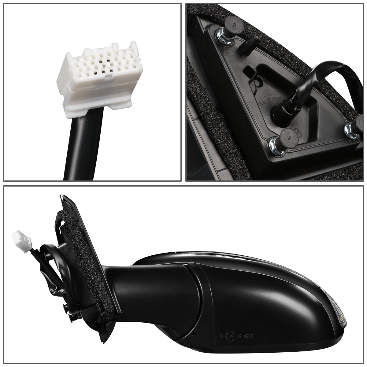 RETROVISOR MIRROR - OEM - 17-19 NISSAN ROGUE SPORT - POWERED - W/ SIGNAL LIGHT - FOLDING - BLACK MATERIAL - LEFT