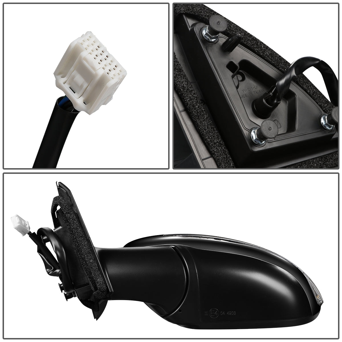 RETROVISOR MIRROR - OEM - 17-19 NISSAN ROGUE SPORT - POWERED - HEATED - W/ SIGNAL LIGHT - FOLDING - BLACK MATERIAL - LEFT