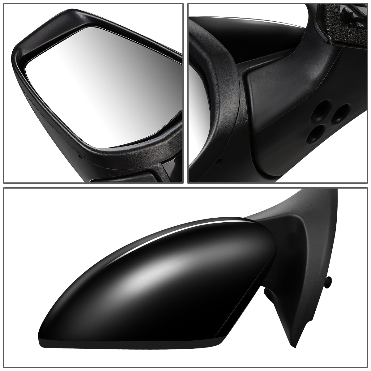 RETROVISOR MIRROR - OEM - 18-19 NISSAN LEAF - POWERED - FOLDING - BLACK MATERIAL - LEFT