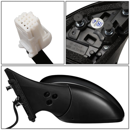 RETROVISOR MIRROR - OEM - 18-19 NISSAN LEAF - POWERED - HEATED - FOLDING - BLACK MATERIAL - LEFT