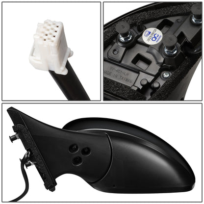 RETROVISOR MIRROR - OEM - 18-19 NISSAN LEAF - POWERED - W/ BSD - FOLDING - BLACK MATERIAL - LEFT