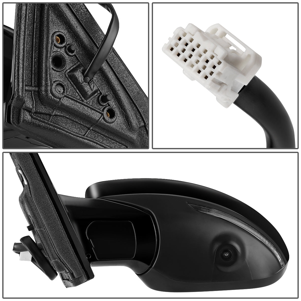 RETROVISOR MIRROR - OEM - 19+ NISSAN ALTIMA 4-DR - POWERED - HEATED - W/ SIGNAL LIGHT - W/ CAMERA - FOLDING - BLACK MATERIAL - LEFT