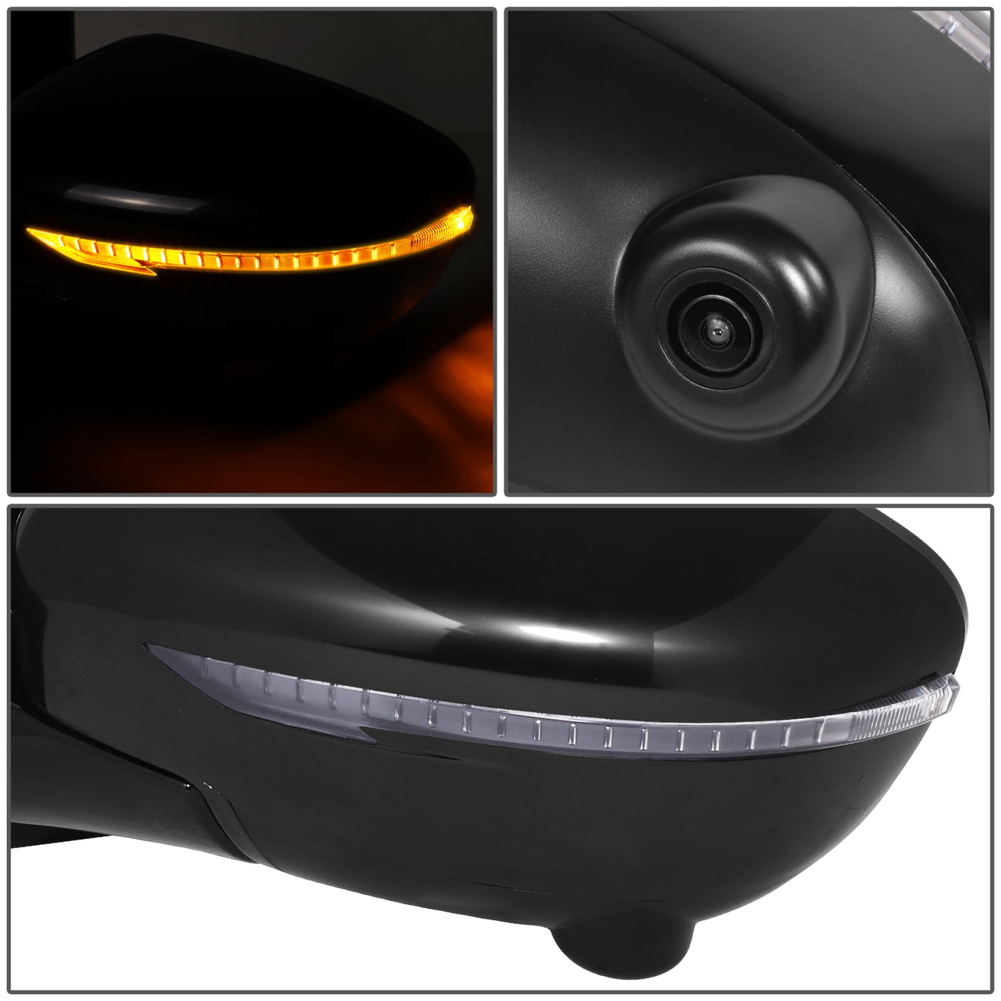 RETROVISOR MIRROR - OE STYLE - NISSAN PATHFINDER 18-20 - WITH POWER WITH HEATED WITH SIGNAL WITH CAMERA WITH MEMORY - DRIVER SIDE - PAINT TO MATCH - BLACK