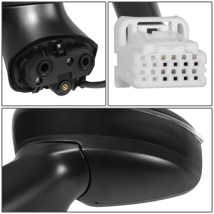 RETROVISOR MIRROR - OE STYLE - NISSAN VERSA 20-24 - WITH POWER WITH HEATED WITH SIGNAL WITH BLIND SPOT - DRIVER SIDE - PAINT TO MATCH - BLACK