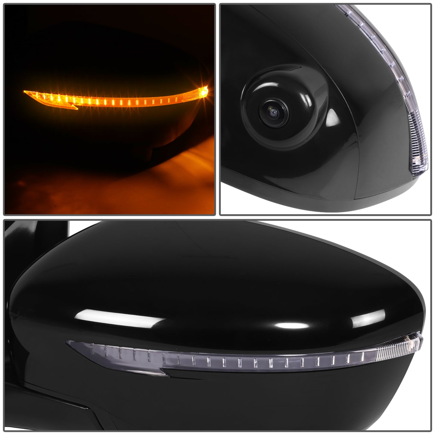 RETROVISOR MIRROR - OE STYLE - NISSAN MURANO 15-16 - WITH POWER WITH HEATED WITH CAMERA WITH SIGNAL WITH MEMORY - DRIVER SIDE - PAINT TO MATCH - BLACK