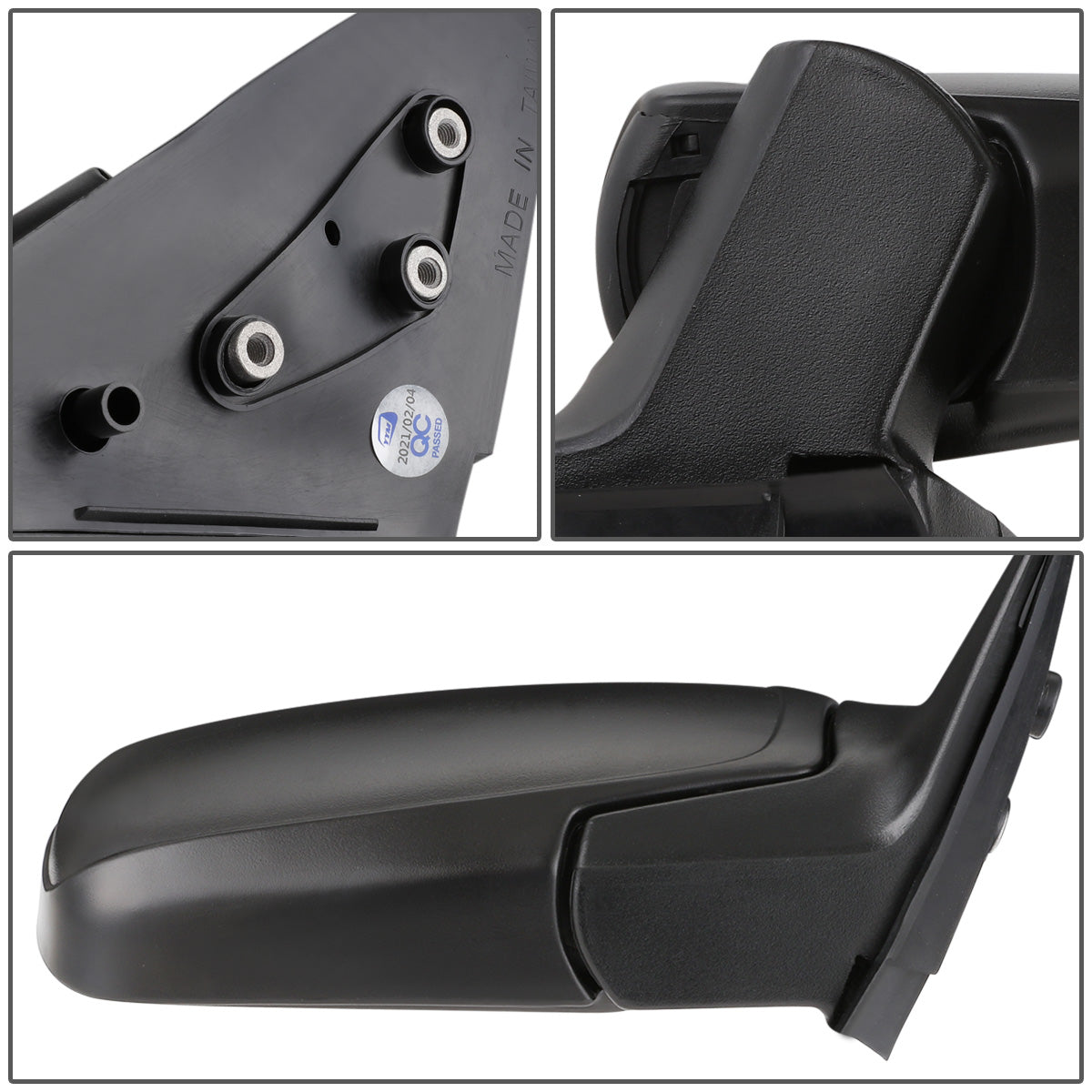 RETROVISOR MIRROR - OEM - 91-94 NISSAN SENTRA - MANUAL - FOLDING - TEXTURED - BLACK - RIGHT