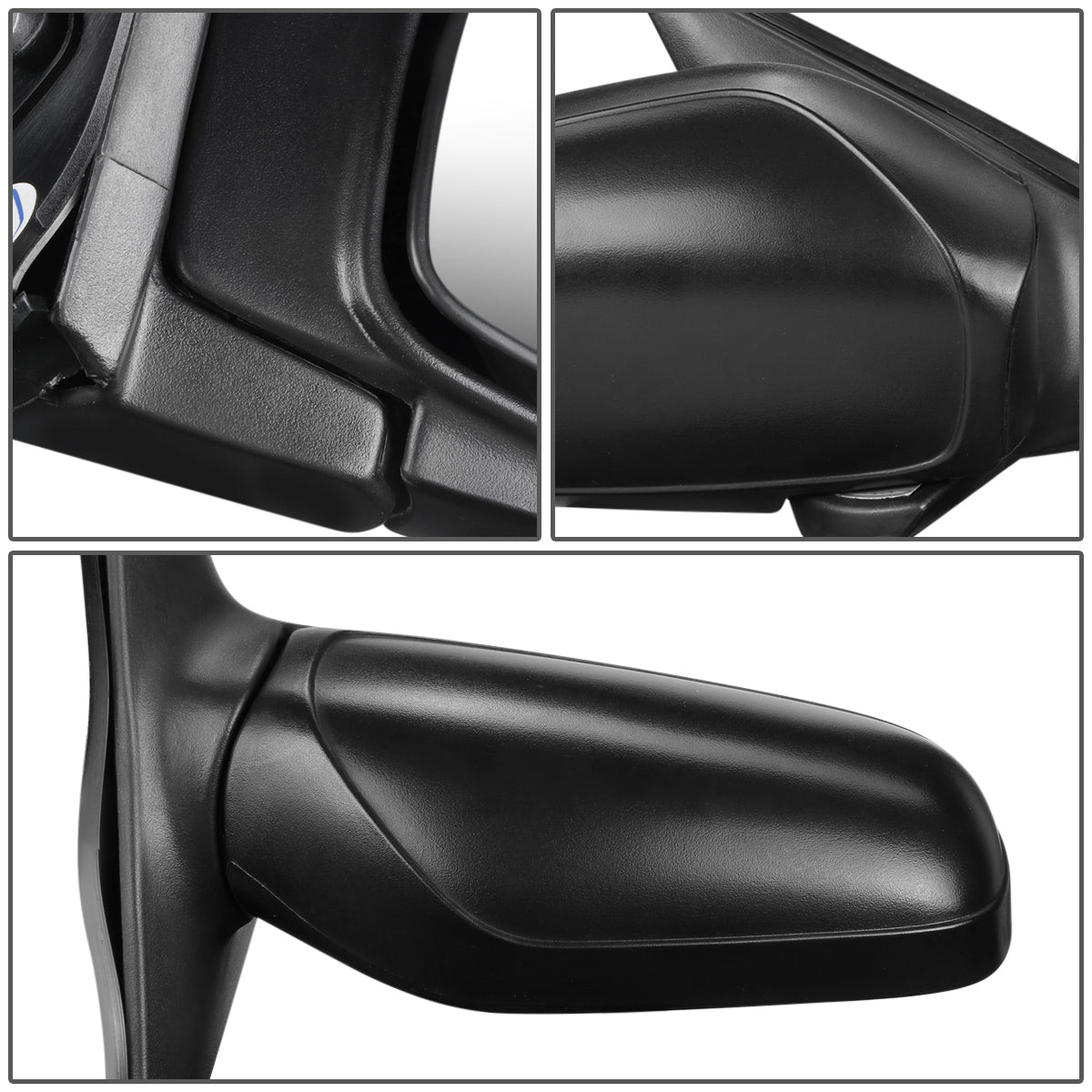 RETROVISOR MIRROR - OEM - 91-94 NISSAN SENTRA - POWERED - FOLDING - TEXTURED - BLACK - RIGHT