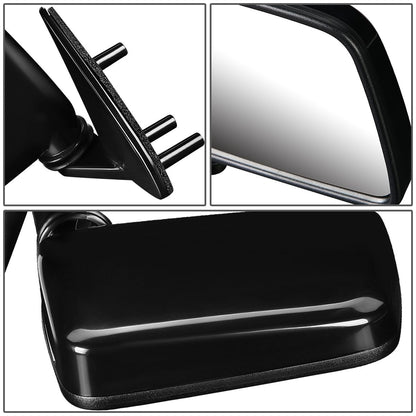 RETROVISOR MIRROR - OEM - 86-94 NISSAN D21 PICKUP / 95-97 NISSAN PICKUP / 87-95 NISSAN PATHFINDER - MANUAL - PAINTABLE - BLACK - RIGHT