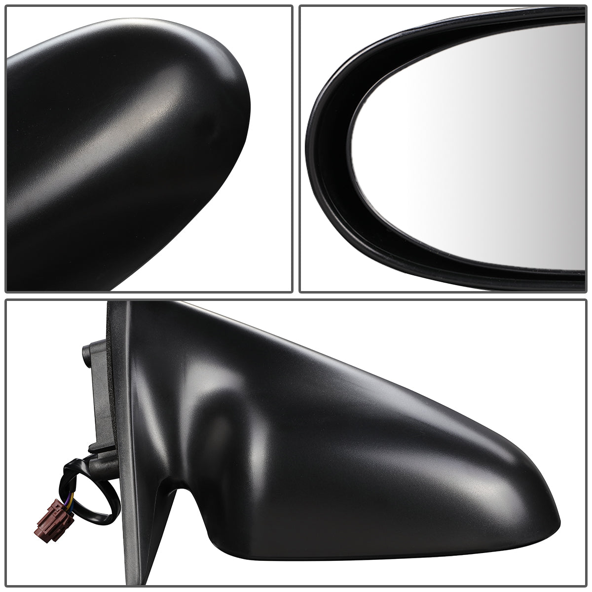 RETROVISOR MIRROR - OEM - 95-99 NISSAN SENTRA - POWERED - TEXTURED - BLACK - RIGHT