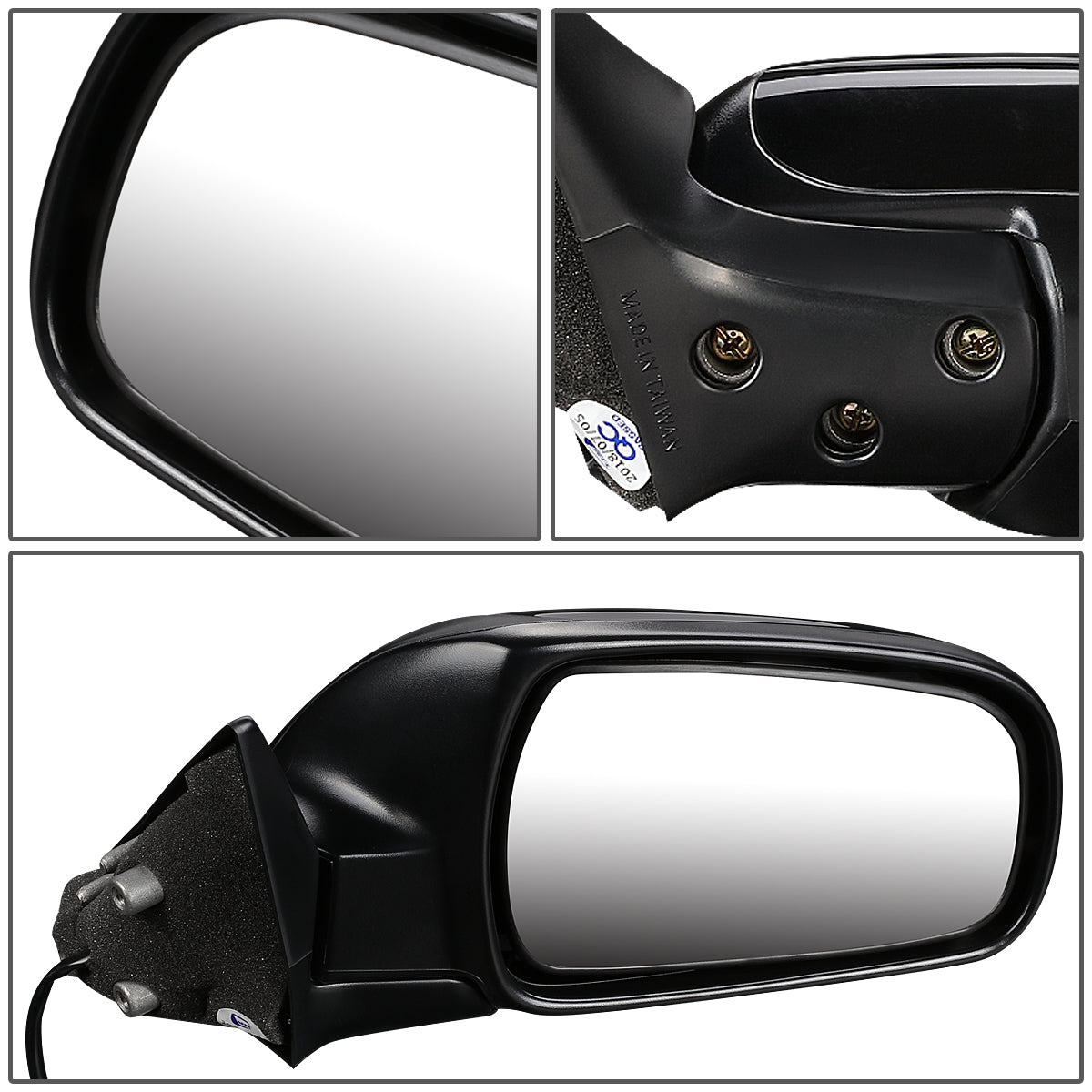 RETROVISOR MIRROR - OEM - 96-99 NISSAN MAXIMA / 96-99 INFINITI I30 - POWERED - TEXTURED - BLACK - RIGHT