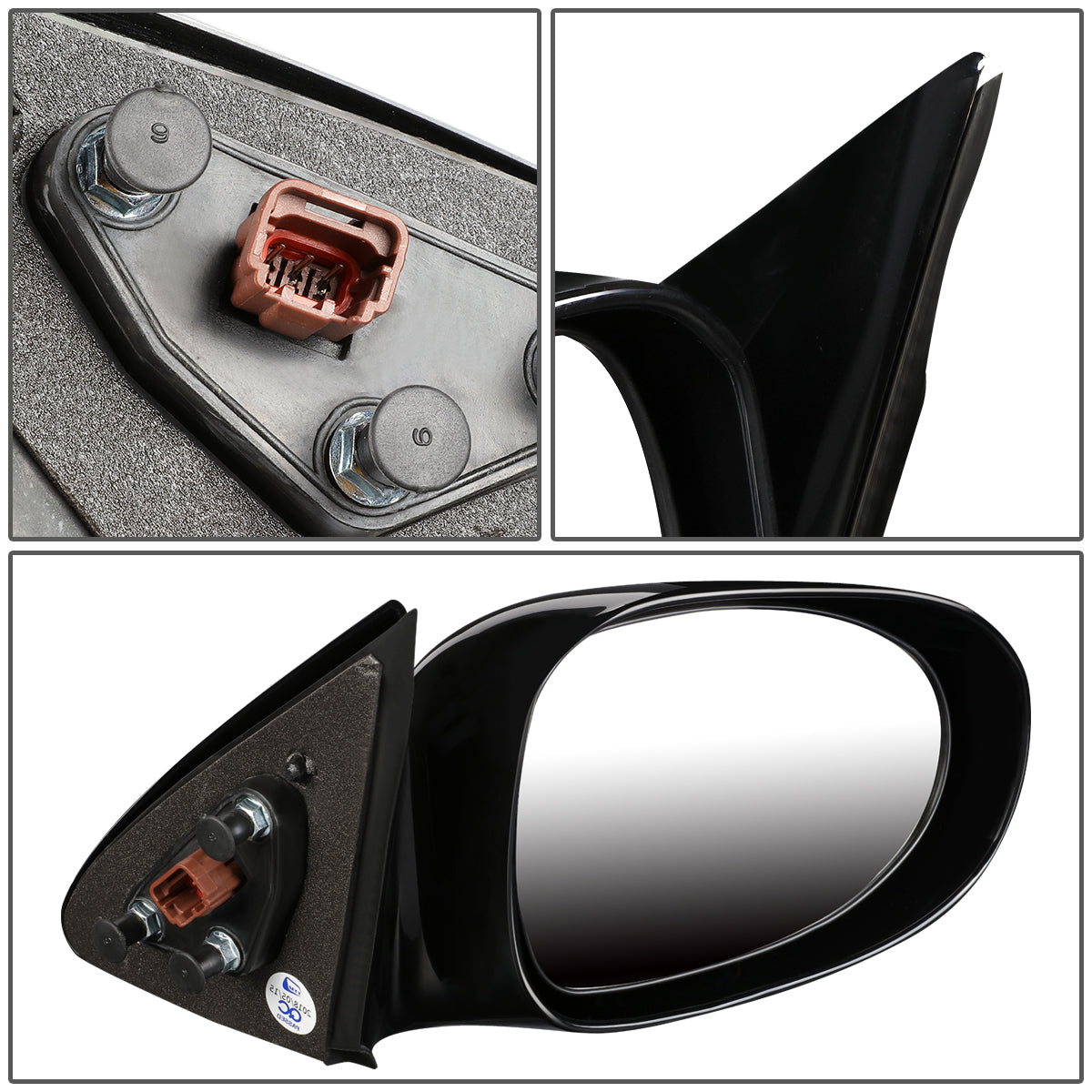 RETROVISOR MIRROR - OEM - 98-99 NISSAN ALTIMA - POWERED - PAINTABLE - BLACK - RIGHT