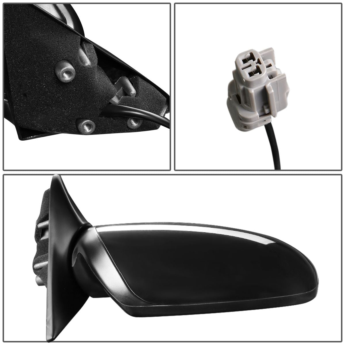 RETROVISOR MIRROR - OEM - 96-99 NISSAN MAXIMA / 96-99 INFINITI I30 - POWERED - HEATED - TEXTURED - BLACK - RIGHT