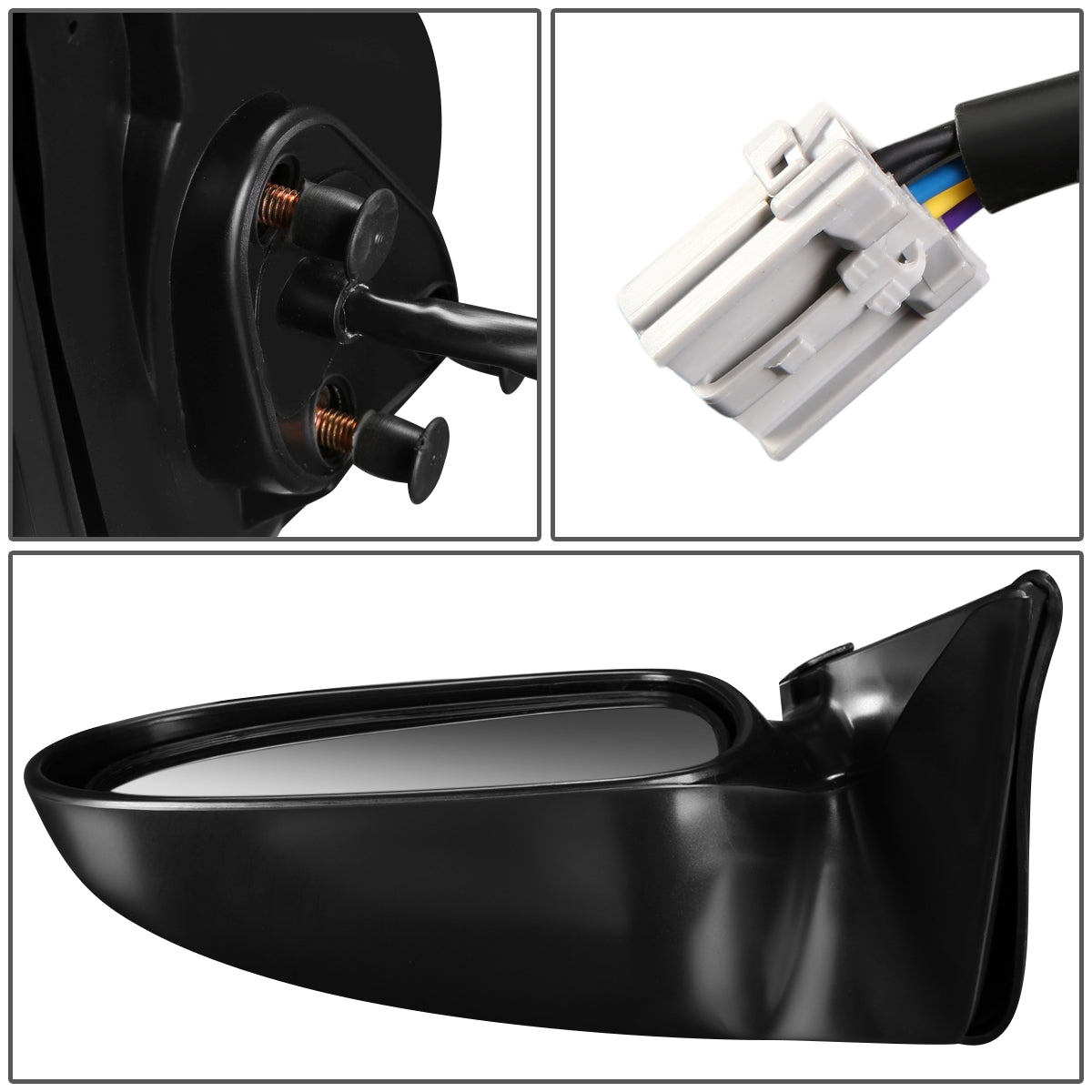 RETROVISOR MIRROR - OEM - 00-06 NISSAN SENTRA - POWERED - HEATED - PAINTABLE - BLACK - RIGHT