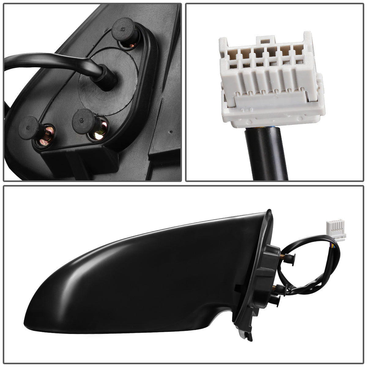 RETROVISOR MIRROR - OEM - 00-03 NISSAN SENTRA - POWERED - BLACK MATERIAL - RIGHT