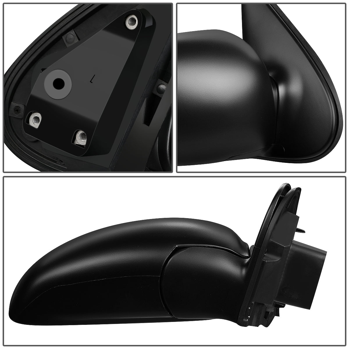 RETROVISOR MIRROR - OEM - 99-02 NISSAN QUEST - MANUAL - BLACK MATERIAL - RIGHT