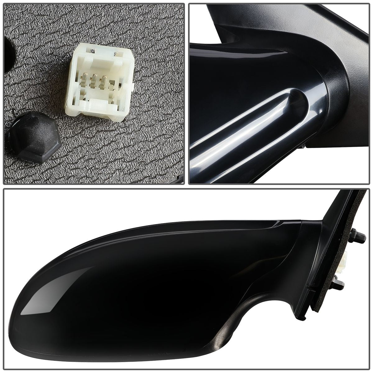 RETROVISOR MIRROR - OEM - 04-06 NISSAN ALTIMA - POWERED - PAINTABLE - BLACK - RIGHT