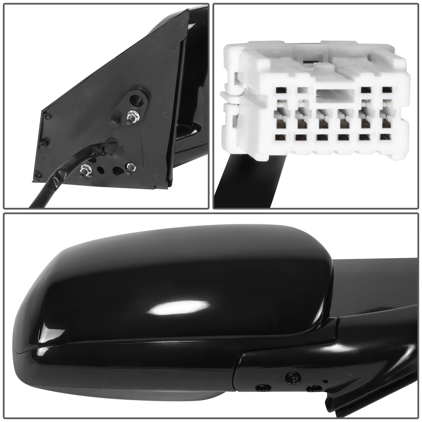 RETROVISOR MIRROR - OE STYLE - NISSAN MURANO 03-04 - WITH POWER WITH HEATED WITH MEMORY - PASSENGER SIDE - PAINT TO MATCH - BLACK