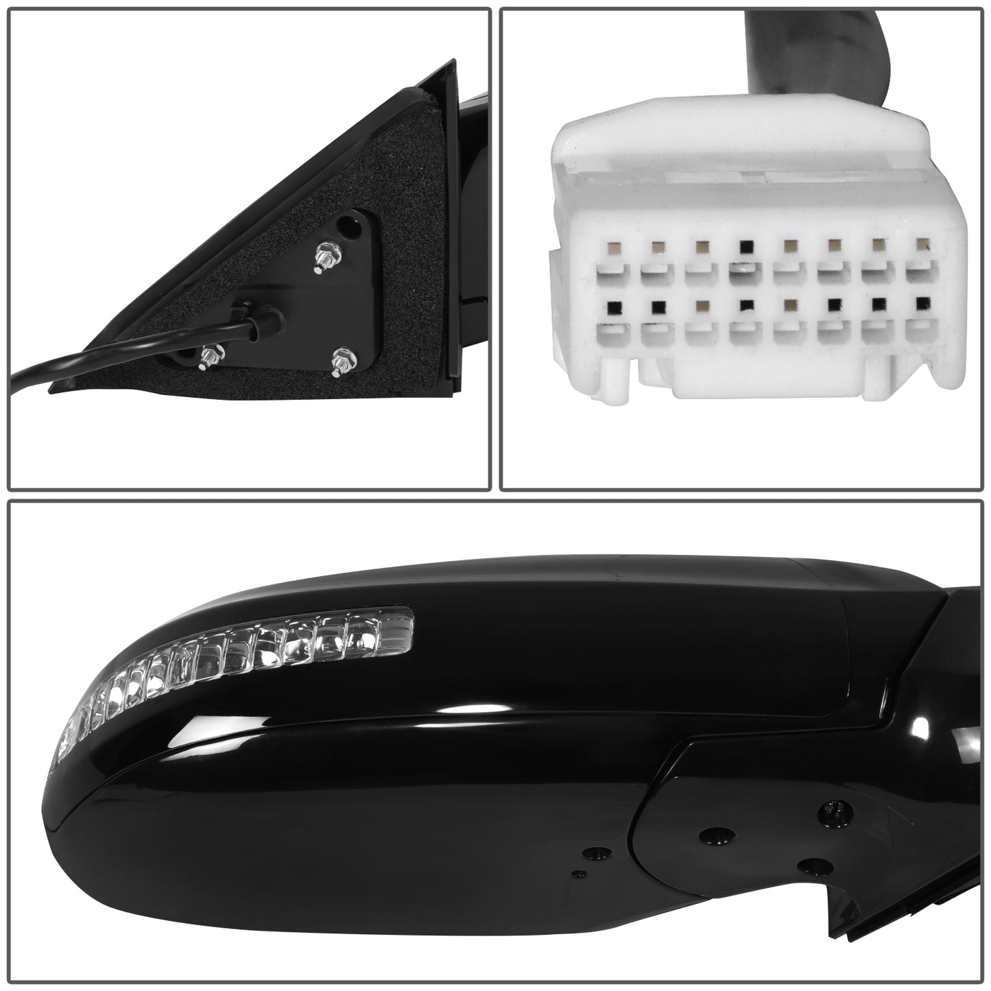 RETROVISOR MIRROR - OE STYLE - NISSAN MAXIMA 09-14 - WITH POWER GLASS WITH SIGNAL - PASSENGER SIDE - PAINT TO MATCH - BLACK