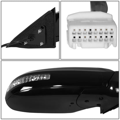 RETROVISOR MIRROR - OE STYLE - NISSAN MAXIMA 09-14 - WITH POWER GLASS WITH SIGNAL - PASSENGER SIDE - PAINT TO MATCH - BLACK