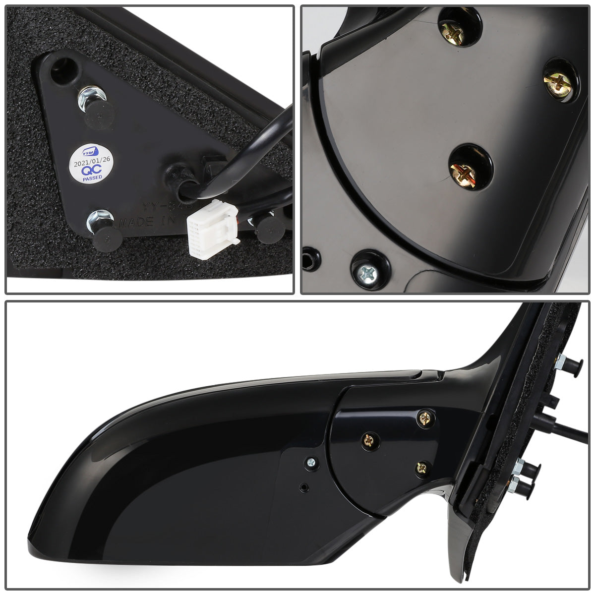 RETROVISOR MIRROR - OEM - 09-15 NISSAN MAXIMA - POWERED - W/ SIGNAL LIGHT - FOLDING - BLACK MATERIAL - RIGHT