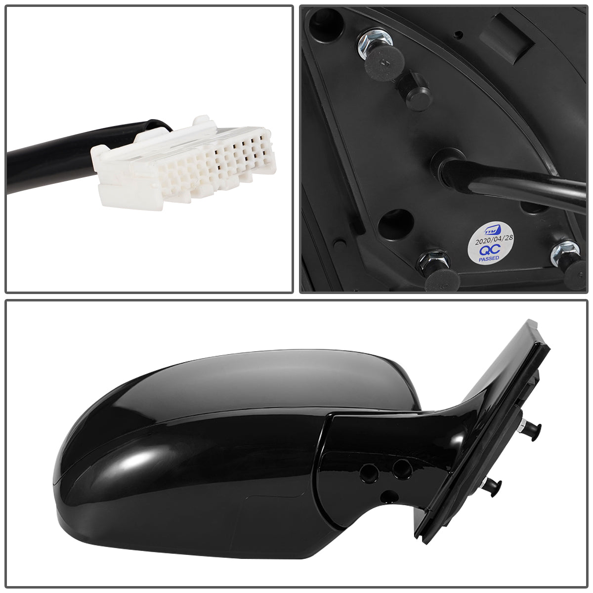 RETROVISOR MIRROR - OEM - 09-14 NISSAN MURANO - POWERED - HEATED - W/ MEMORY - FOLDING - BLACK MATERIAL - RIGHT