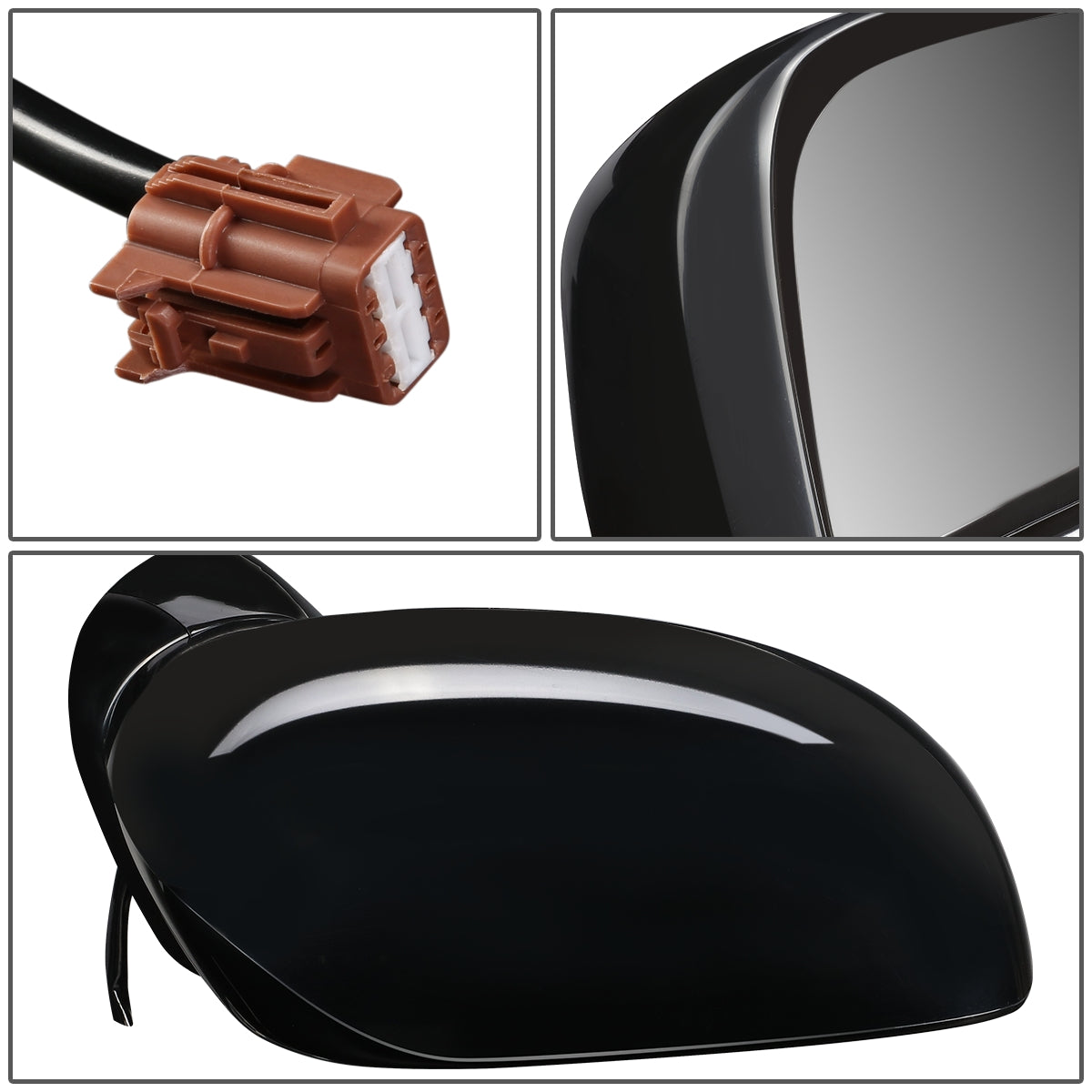 RETROVISOR MIRROR - OEM - 07-12 NISSAN VERSA - POWERED - PAINTABLE - BLACK - RIGHT