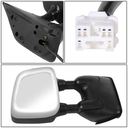 RETROVISOR MIRROR - OE STYLE - NISSAN TITAN 04-05 - WITH POWER WITH HEATED GLASS DUAL ARM CHROME COVER - PASSENGER SIDE - SMOOTH - BLACK / CHROME