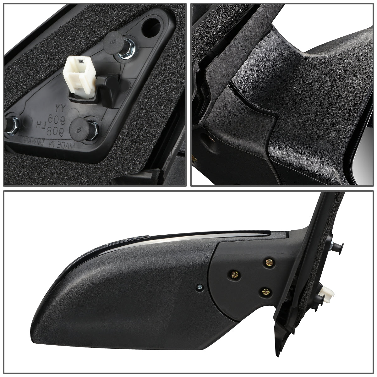 RETROVISOR MIRROR - OEM - 07-12 NISSAN ALTIMA 2-DR - POWERED - HEATED - W/ SIGNAL LIGHT - FOLDING - BLACK MATERIAL - RIGHT