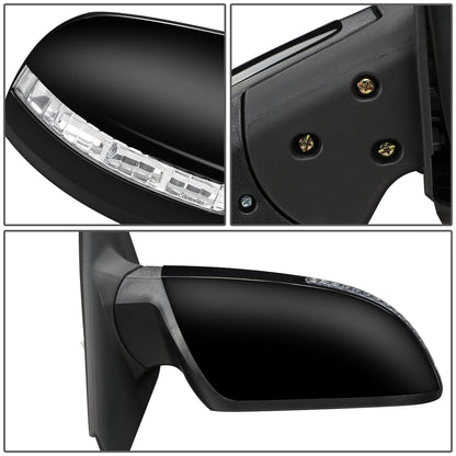 RETROVISOR MIRROR - OEM - 07-12 NISSAN ALTIMA 2-DR - POWERED - HEATED - W/ SIGNAL LIGHT - FOLDING - BLACK MATERIAL - RIGHT