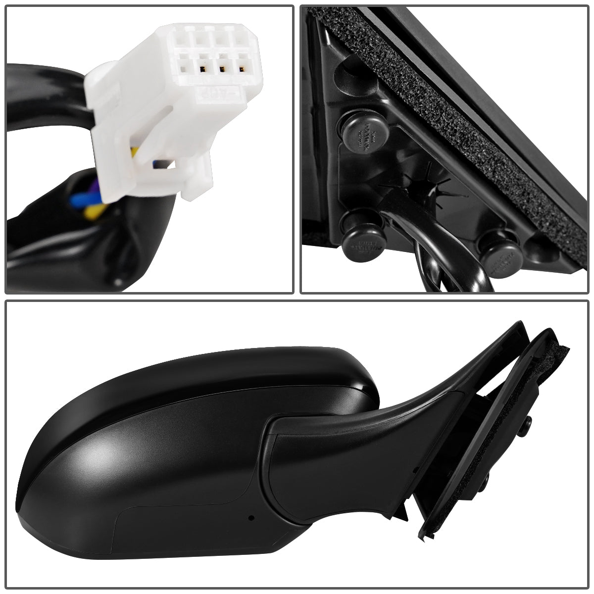 RETROVISOR MIRROR - OEM - 09-14 NISSAN 370Z - POWERED - FOLDING - BLACK MATERIAL - RIGHT