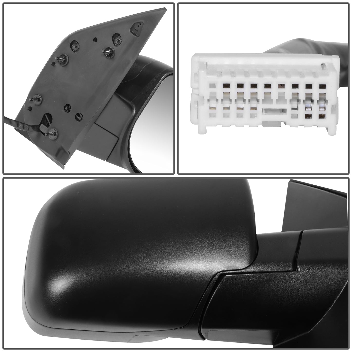 RETROVISOR MIRROR - OE STYLE - NISSAN TITAN 08-13 - WITH POWER WITH HEATED GLASS - PASSENGER SIDE - PAINT TO MATCH - BLACK