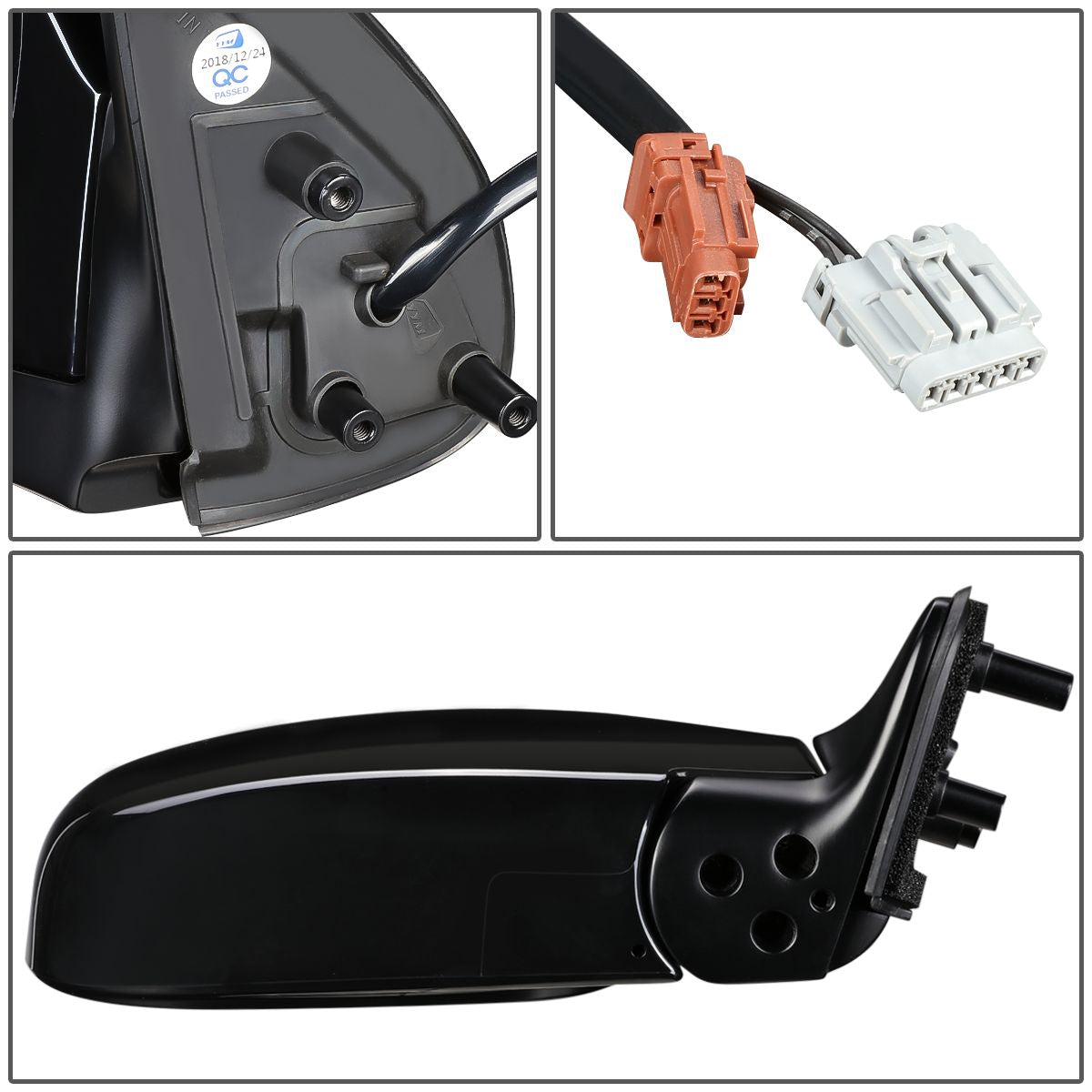 RETROVISOR MIRROR - OEM - 99-00 NISSAN PATHFINDER - POWERED - HEATED - PAINTABLE - BLACK - RIGHT