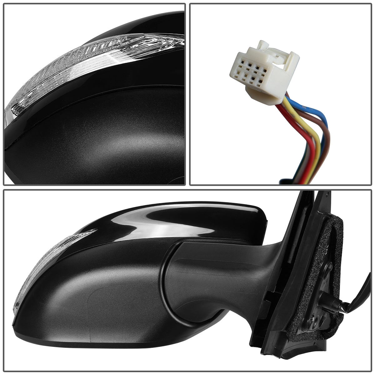 RETROVISOR MIRROR - OEM - 13-18 NISSAN ALTIMA SEDAN - POWERED - HEATED - TEXTURED - BLACK - RIGHT