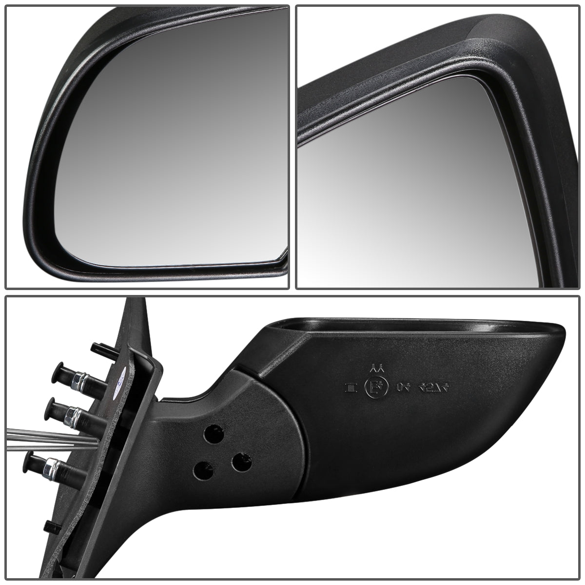 RETROVISOR MIRROR - OEM - 12-15 NISSAN VERSA - MANUAL - TEXTURED - BLACK - RIGHT