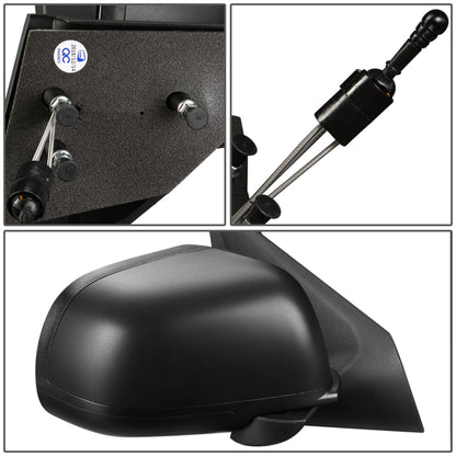 RETROVISOR MIRROR - OEM - 12-15 NISSAN VERSA - MANUAL - TEXTURED - BLACK - RIGHT