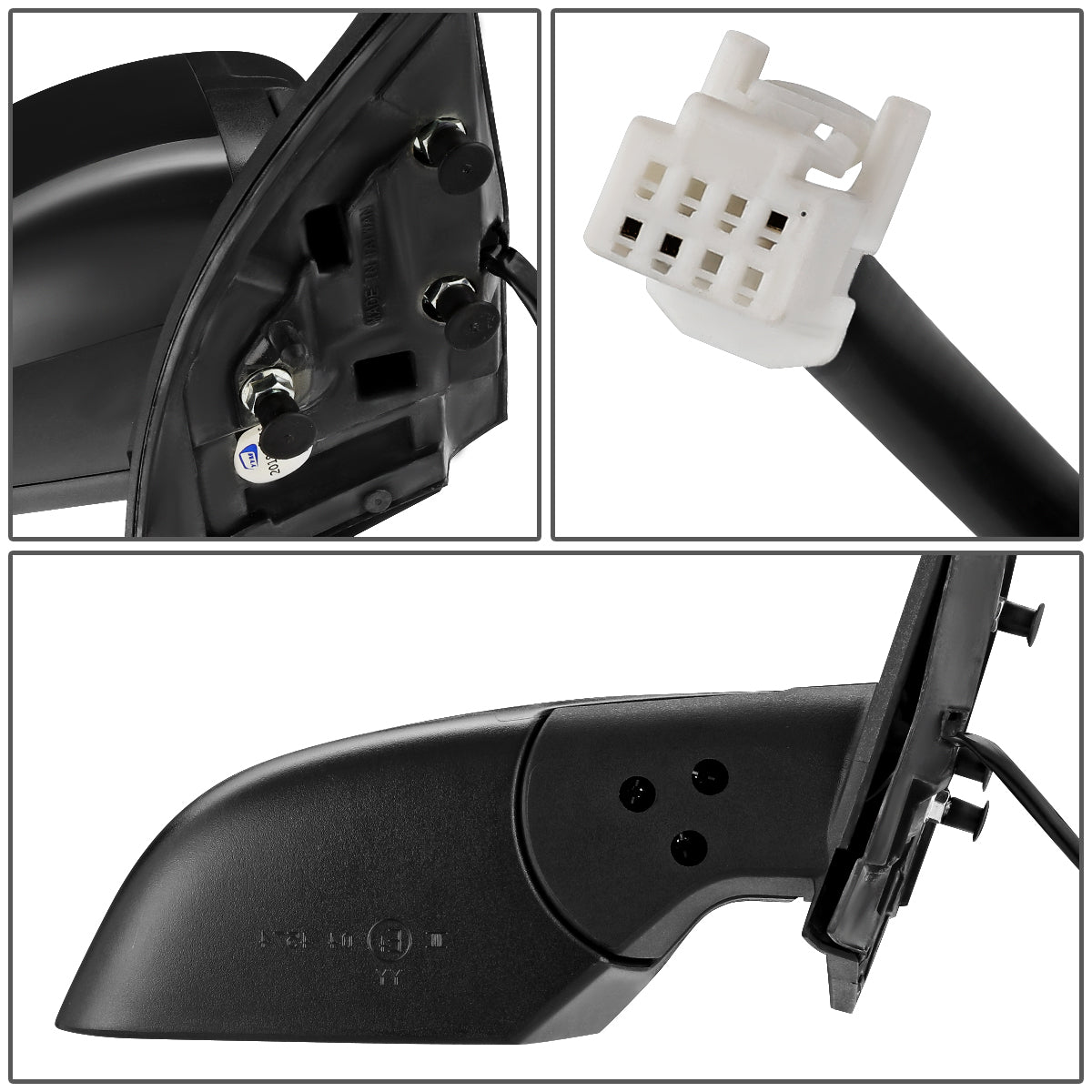 RETROVISOR MIRROR - OEM - 10-15 NISSAN LEAF - POWERED - FOLDING - BLACK MATERIAL - RIGHT