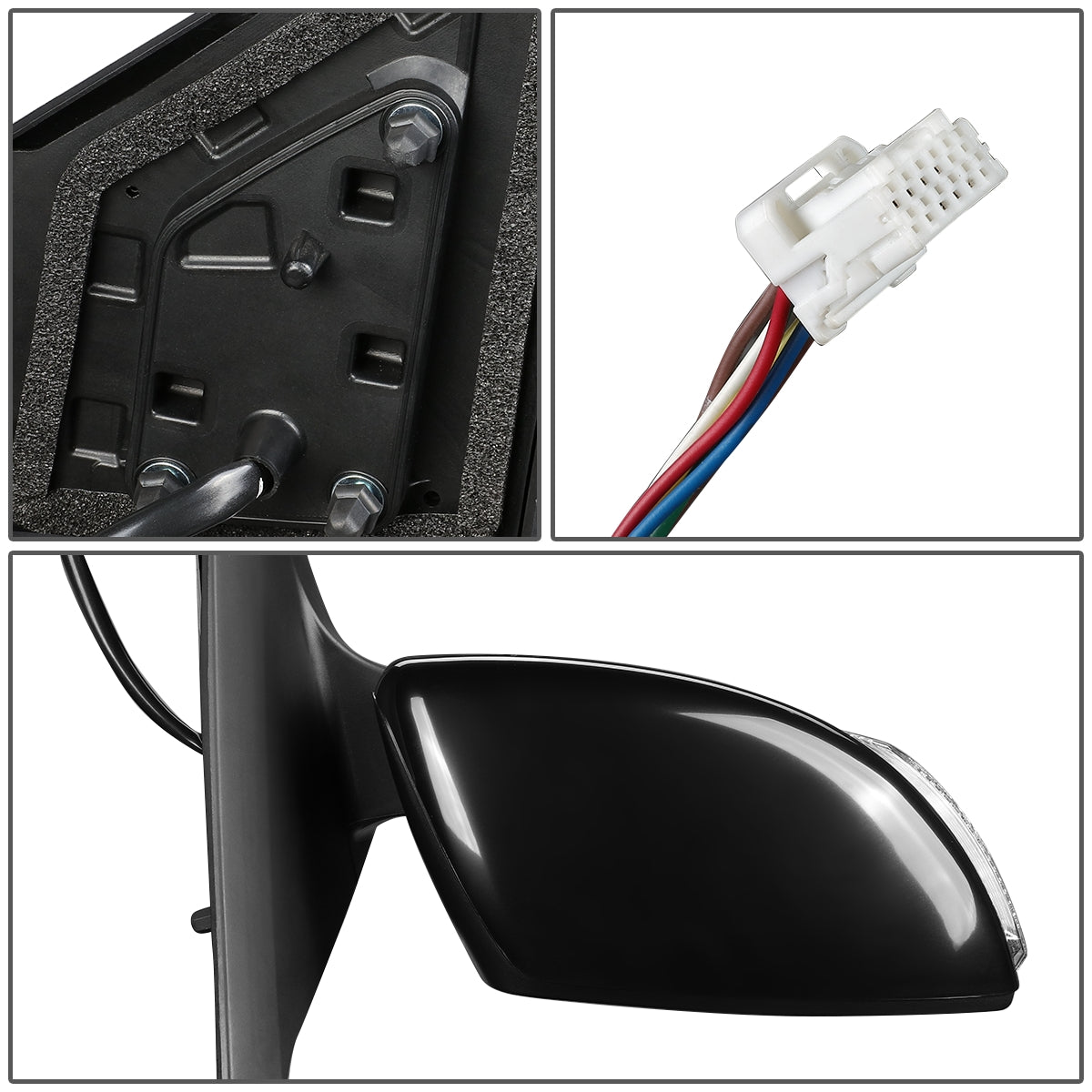 RETROVISOR MIRROR - OEM - 13-15 NISSAN SENTRA - POWERED - HEATED - TEXTURED - BLACK - RIGHT