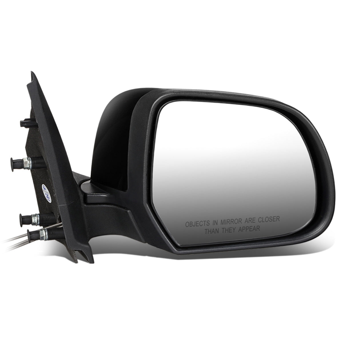RETROVISOR MIRROR - OEM - 12-14 NISSAN VERSA 4-DR - MANUAL - W/ CABLE - FOLDING - BLACK MATERIAL - RIGHT