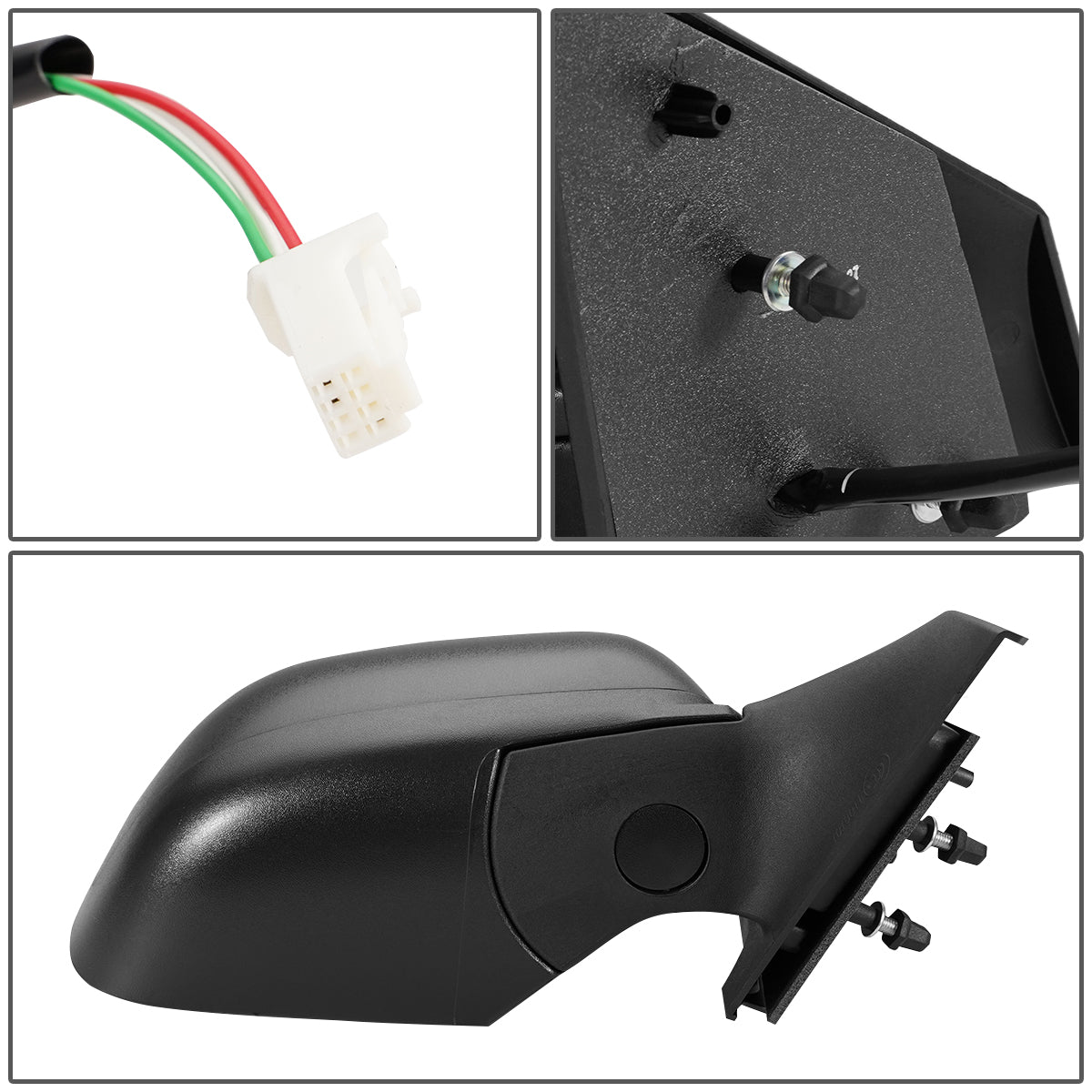 RETROVISOR MIRROR - OEM - 12-14 NISSAN VERSA 4-DR - POWERED - FOLDING - TEXTURED - BLACK - RIGHT