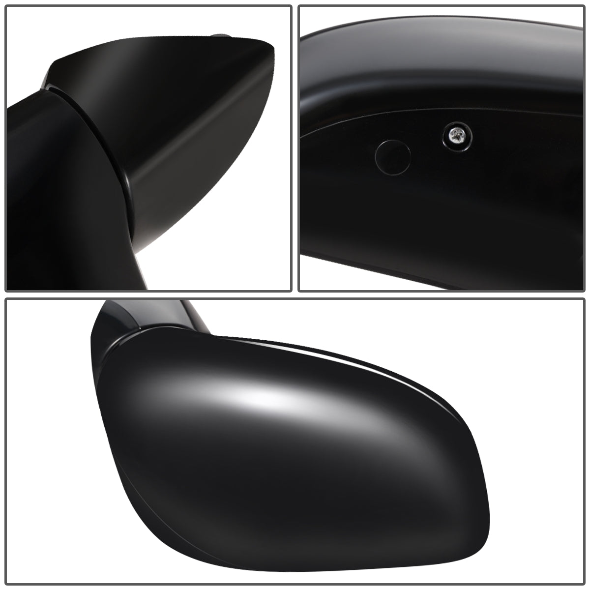 RETROVISOR MIRROR - OEM - 07-11 NISSAN VERSA 4-DR - MANUAL - FOLDING - BLACK MATERIAL - RIGHT