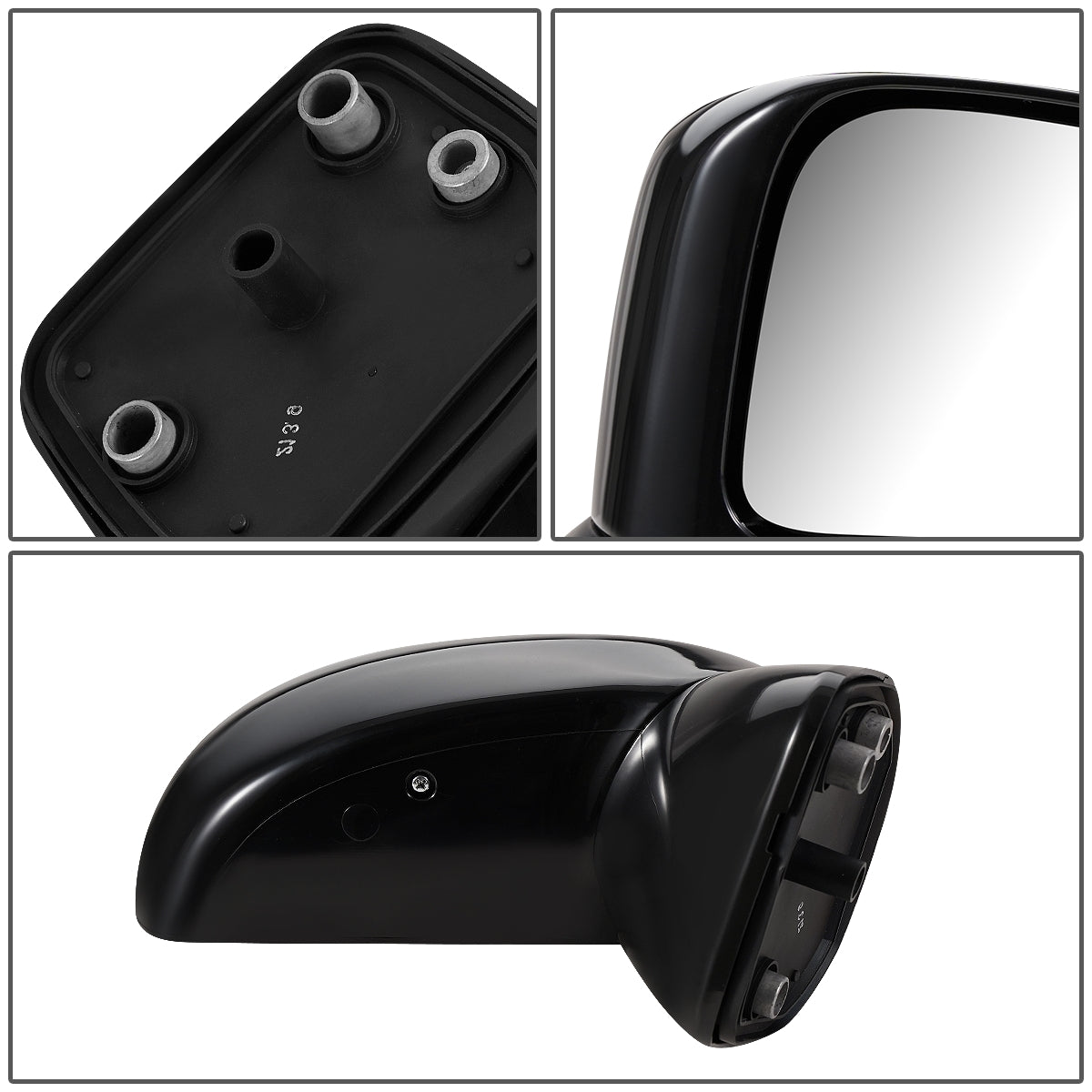 RETROVISOR MIRROR - OEM - 07-11 NISSAN VERSA 4-DR - MANUAL - FOLDING - BLACK MATERIAL - RIGHT